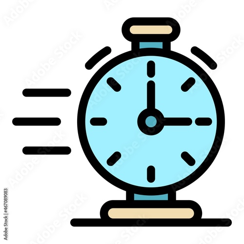 Hurling stopwatch icon. Outline hurling stopwatch vector icon color flat isolated