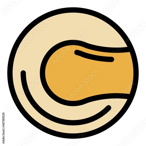 Hurling leather ball icon. Outline hurling leather ball vector icon color flat isolated
