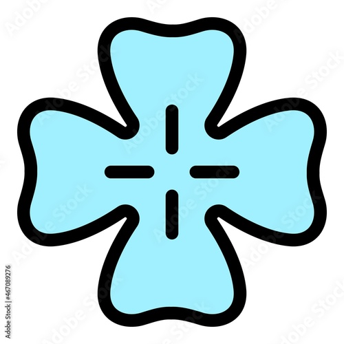 Hurling ireland leaf icon. Outline hurling ireland leaf vector icon color flat isolated