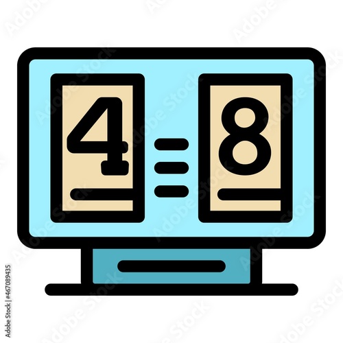 Hurling score board icon. Outline hurling score board vector icon color flat isolated