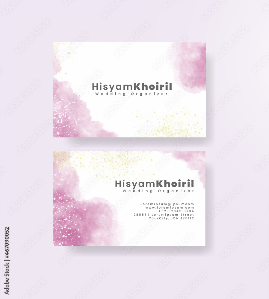 Beautiful business card template with watercolor Beautiful business card template with watercolor