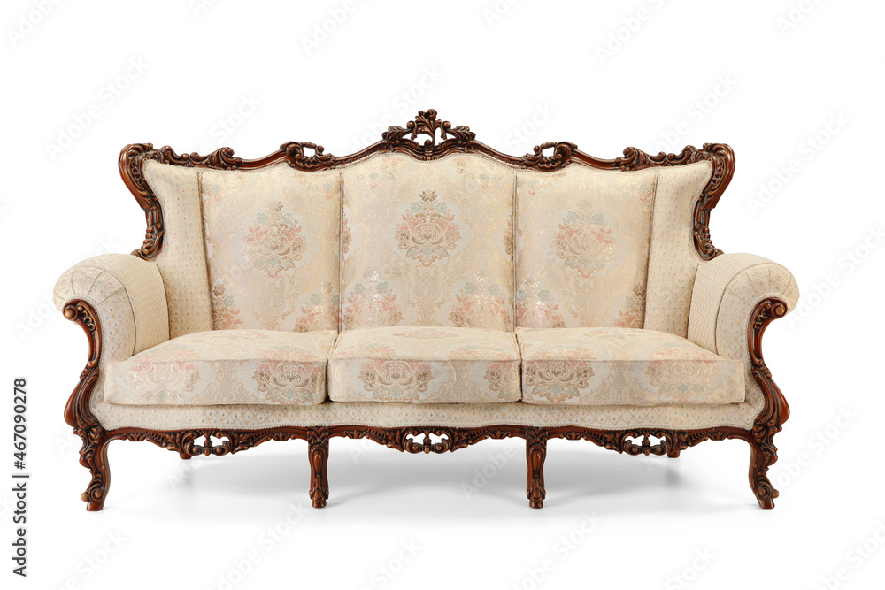 Luxurious classic sofa on a white background Luxurious classic sofa on a white background