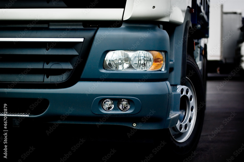 Cargo truck detail on the  headlight