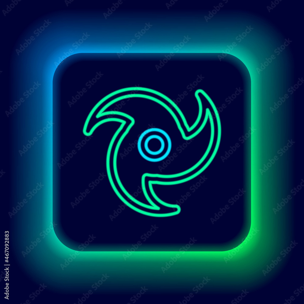 Glowing neon line Tornado icon isolated on black background. Cyclone, whirlwind, storm funnel, hurricane wind or twister weather icon. Colorful outline concept. Vector Glowing neon line Tornado icon isolated on black background. Cyclone, whirlwind, storm funnel, hurricane wind or twister weather icon. Colorful outline concept. Vector