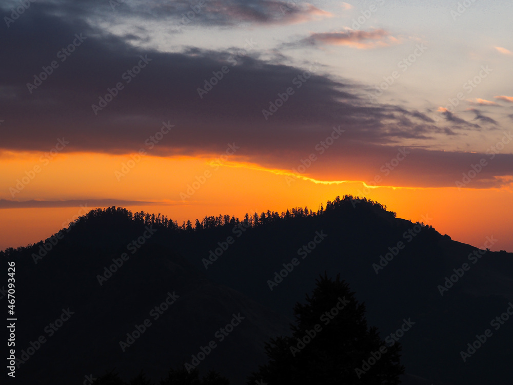 Nepal - Annapurna Track Himalayas - A landscape silhouette near Poon Hill