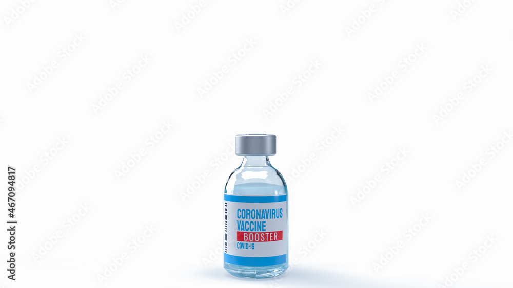 The vaccine booster on white background for medical or sci concept 3d rendering The vaccine booster on white background for medical or sci concept 3d rendering
