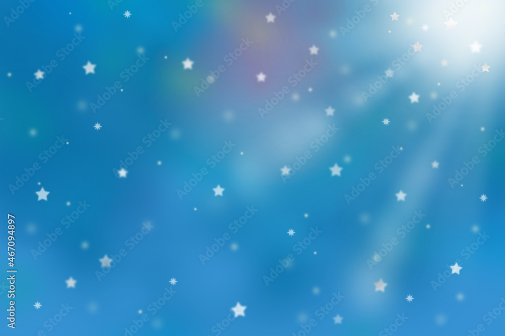 雪が降るキラキラ輝く星と光の背景 雪が降るキラキラ輝く星と光の背景