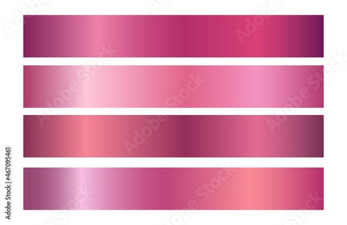Pink holographic patterns set.  Vector Pink metallic patterns set. 
