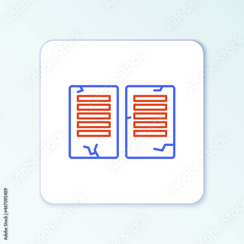 Line The commandments icon isolated on white background. Gods law concept. Colorful outline concept. Vector
