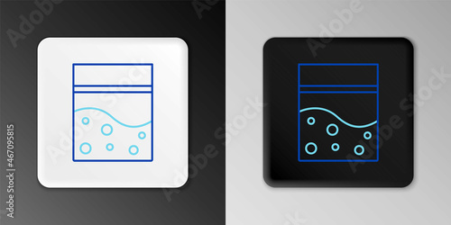 Line Plastic bag of medicinal cannabis icon isolated on grey background. Health danger. Colorful outline concept. Vector