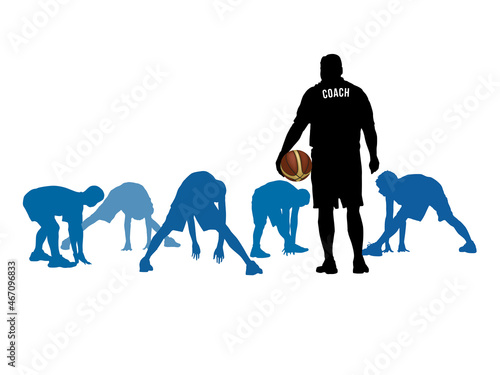 Coach coaching sport silhouettes on illustration graphic vector