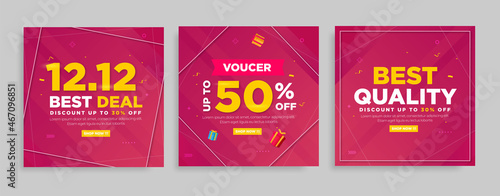 12.12 shopping day sale social media post 