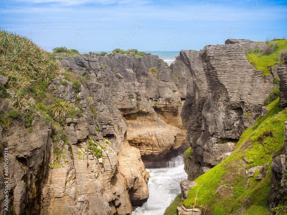 New Zealand - Pancake Rocks - Strange rocks on the west coast New Zealand - Pancake Rocks - Strange rocks on the west coast