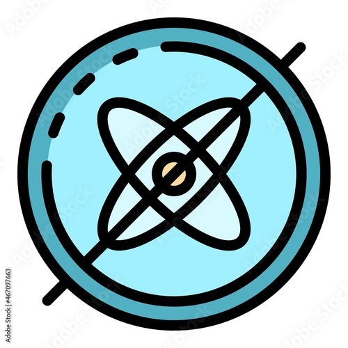 Airplane gyroscope icon. Outline airplane gyroscope vector icon color flat isolated