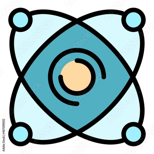 Electrical gyroscope icon. Outline electrical gyroscope vector icon color flat isolated