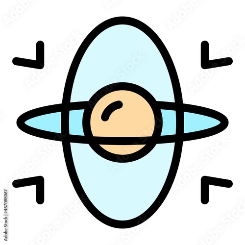 Sphere gyroscope icon. Outline sphere gyroscope vector icon color flat isolated