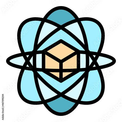 Spin gyroscope icon. Outline spin gyroscope vector icon color flat isolated