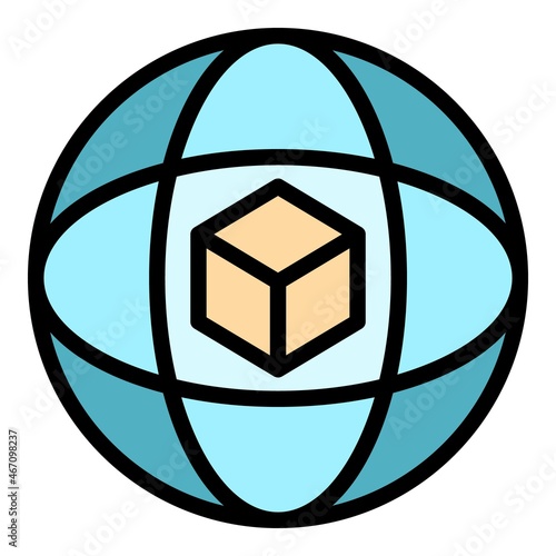 Inertia gyroscope icon. Outline inertia gyroscope vector icon color flat isolated