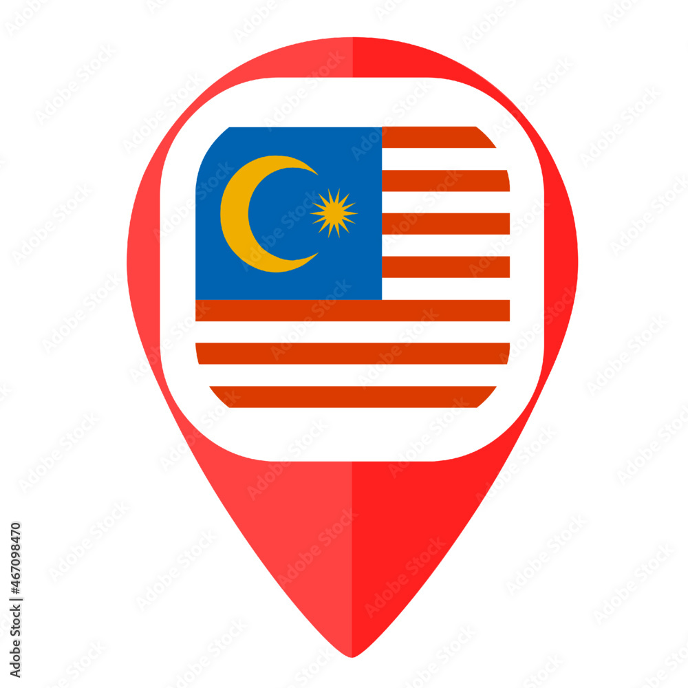 Malaysia flag pin map marker country Malaysia flag pin map marker country