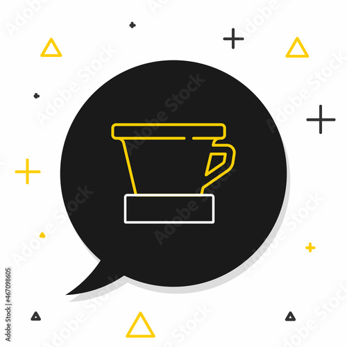 Line V60 coffee maker icon isolated on white background. Colorful outline concept. Vector