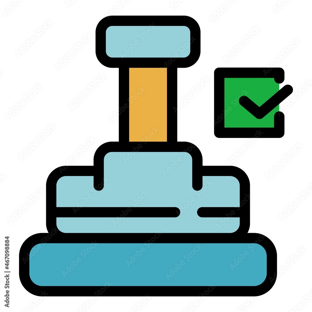 Done stamp con. Outline done stamp vector icon color flat isolated Done stamp con. Outline done stamp vector icon color flat isolated