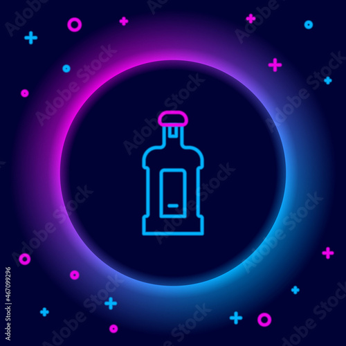 Glowing neon line Orujo icon isolated on black background. Colorful outline concept. Vector