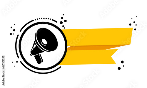 Megaphone with blank space for your text speech bubble banner. Loudspeaker. Label for business, marketing and advertising. Vector on isolated background. EPS 10
