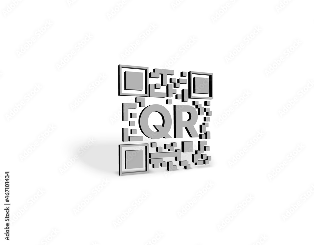 QR code to scan, barcode icon isolated. 3D, logo barcode QR code to scan, barcode icon isolated. 3D, logo barcode