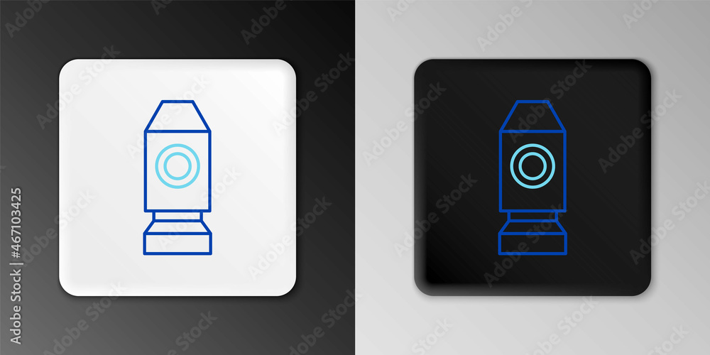 Line Rocket ship icon isolated on grey background. Space travel. Colorful outline concept. Vector