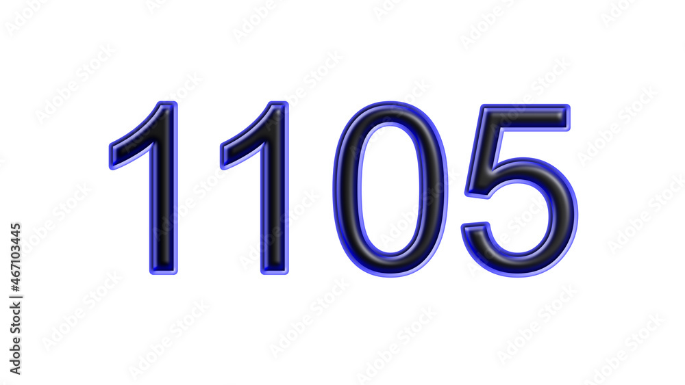 blue 1105 number 3d effect white background blue 1105 number 3d effect white background