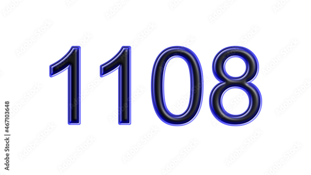 blue 1108 number 3d effect white background blue 1108 number 3d effect white background