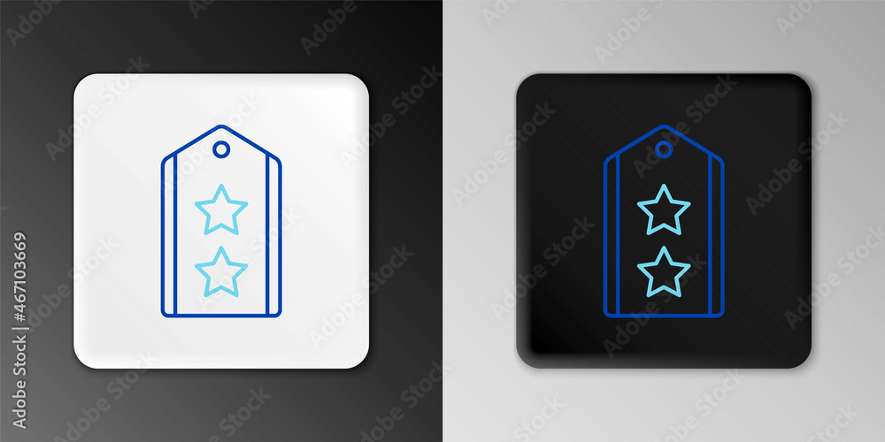 Line Military rank icon isolated on grey background. Military badge sign. Colorful outline concept. Vector Line Military rank icon isolated on grey background. Military badge sign. Colorful outline concept. Vector