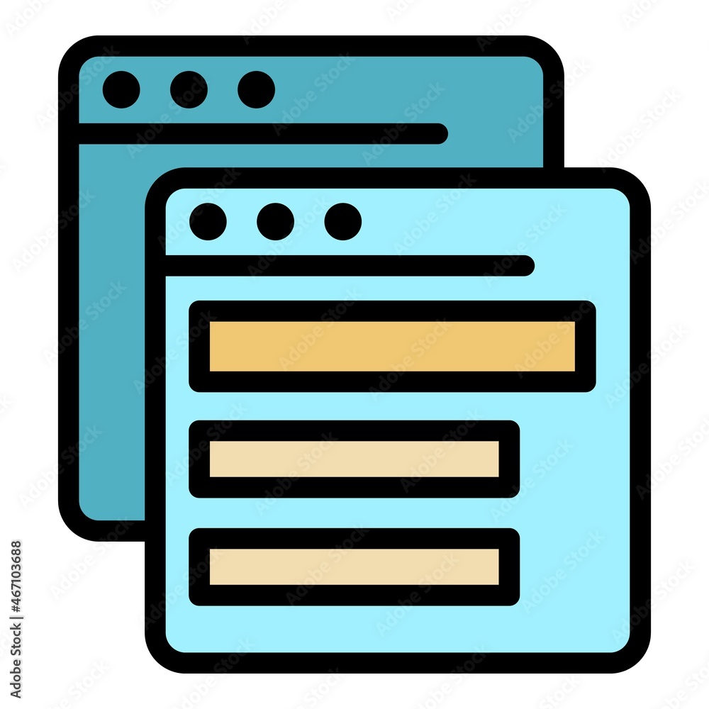 Web pages icon. Outline web pages vector icon color flat isolated Web pages icon. Outline web pages vector icon color flat isolated