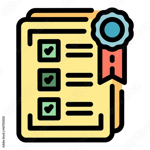 Standard paper icon. Outline standard paper vector icon color flat isolated
