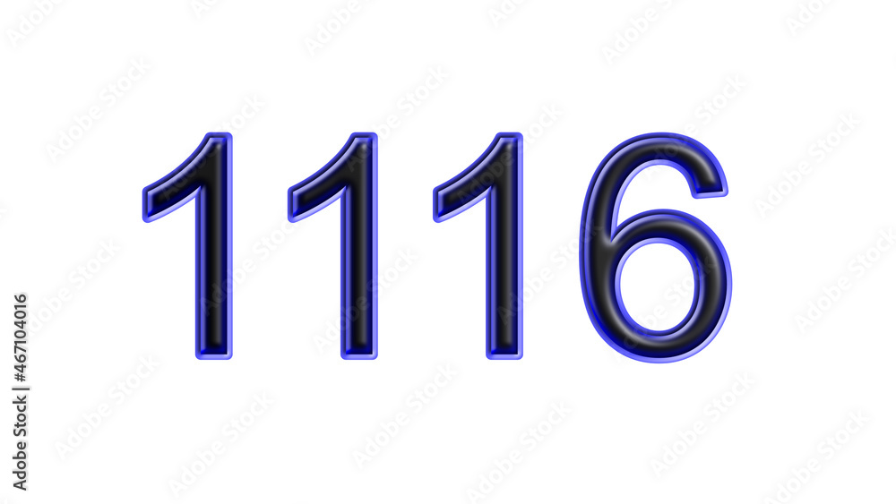 blue 1116 number 3d effect white background blue 1116 number 3d effect white background