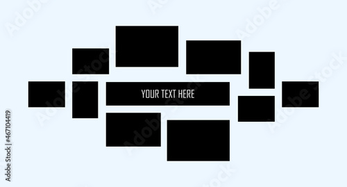 Photo frame icon set. Photography poster with space for your notate. Vector EPS 10. Isolated on white background