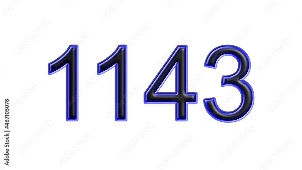blue 1143 number 3d effect white background blue 1143 number 3d effect white background