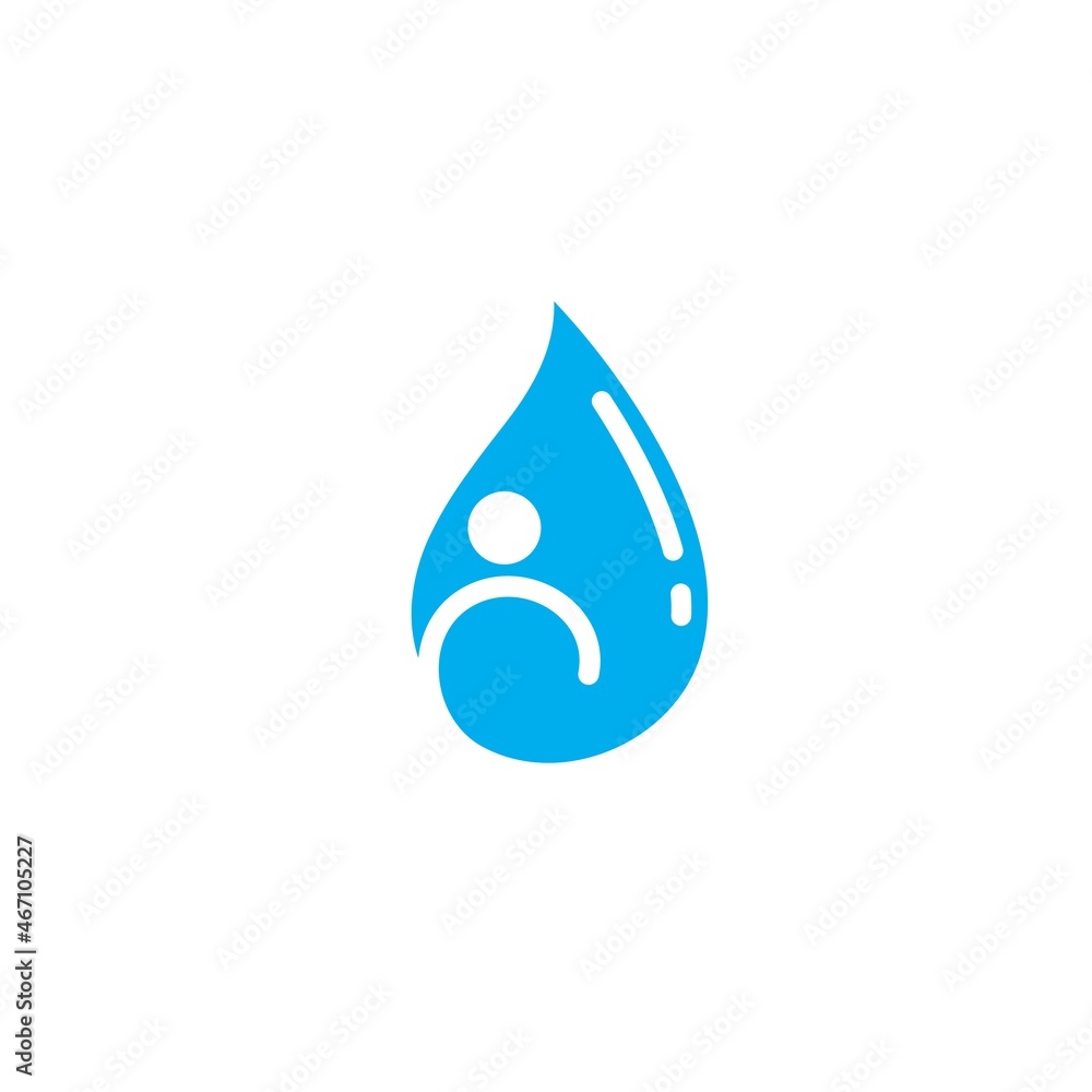 waterdrop with people icon vector concept design template waterdrop with people icon vector concept design template
