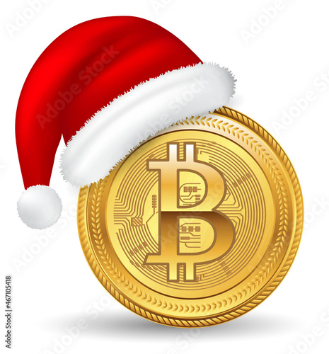 set of crypto currency golden with christmas concept or digital currency bitcoin or digital payment currency  etherum litecoin dogecoin to the moon concept. eps vector