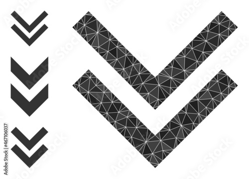 lowpoly shift down icon, and bonus icons. Polygonal shift down vector is combined from chaotic triangles. Flat geometric polygonal symbol is created from shift down icon.