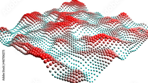 Darstellung einer Graphen Oberfläche, chemische Moleküle, Atome. 3D Rendering. Plakat photo