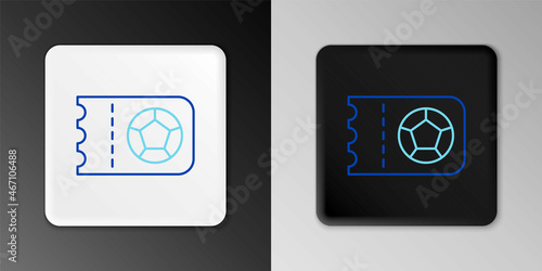 Line Football or soccer ticket icon isolated on grey background. Colorful outline concept. Vector © vector_v
