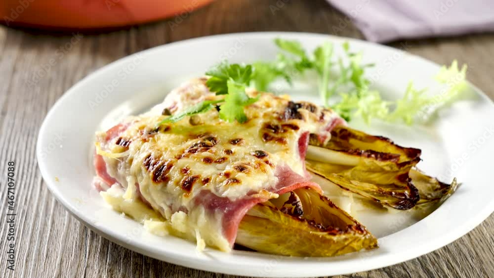 baked chicory with ham and cheese baked chicory with ham and cheese