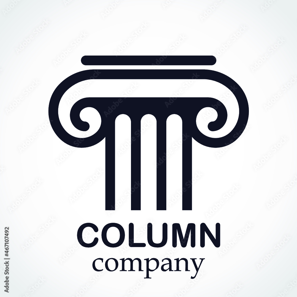 column shape silhouette logo design column shape silhouette logo design