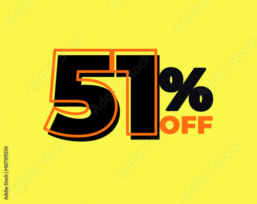51% off tag fifty one percent discount black friday sale black letter yellow background