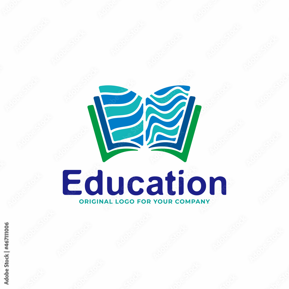 Abstract Book education logo design template.