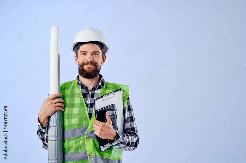 male worker construction work design profession isolated background male worker construction work design profession isolated background