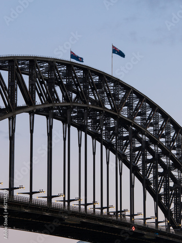 Close-up view of Sydney Harbour Bridge. © AlexandraDaryl