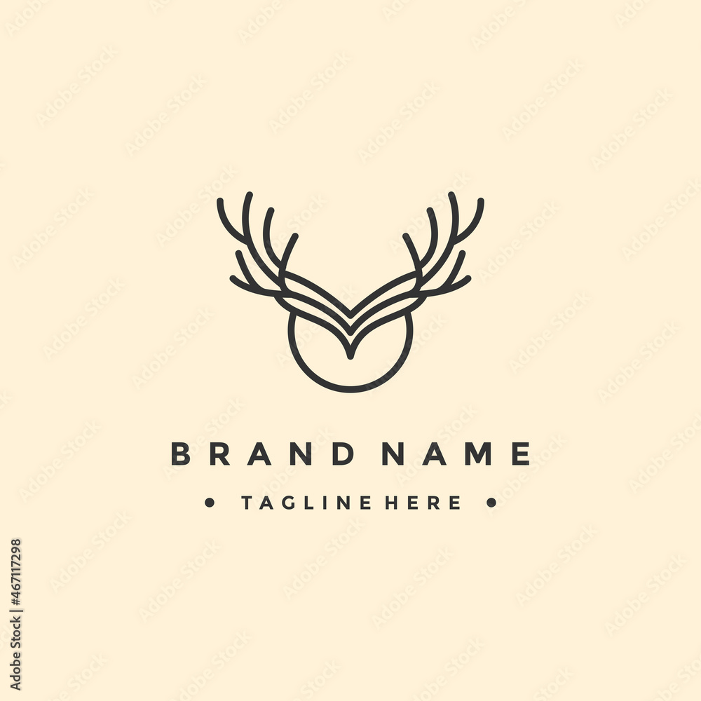 Deer head creative design logo vector. Deer illustration Deer head creative design logo vector. Deer illustration