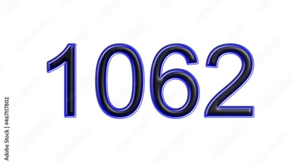 blue 1062 number 3d effect white background blue 1062 number 3d effect white background